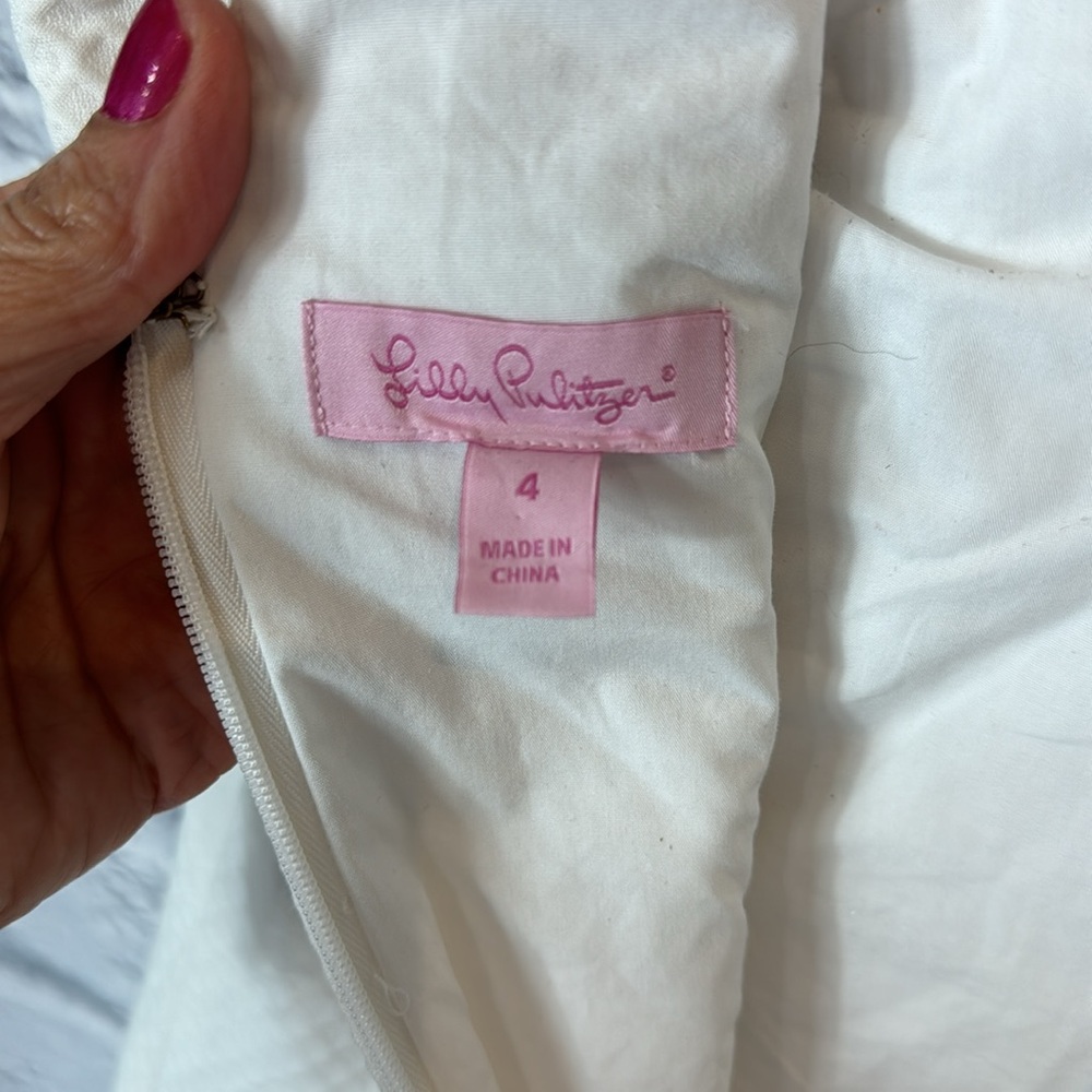Lilly Pulitzer🦩 Bentley shift dress in white and gold - Picture 5 of 6
